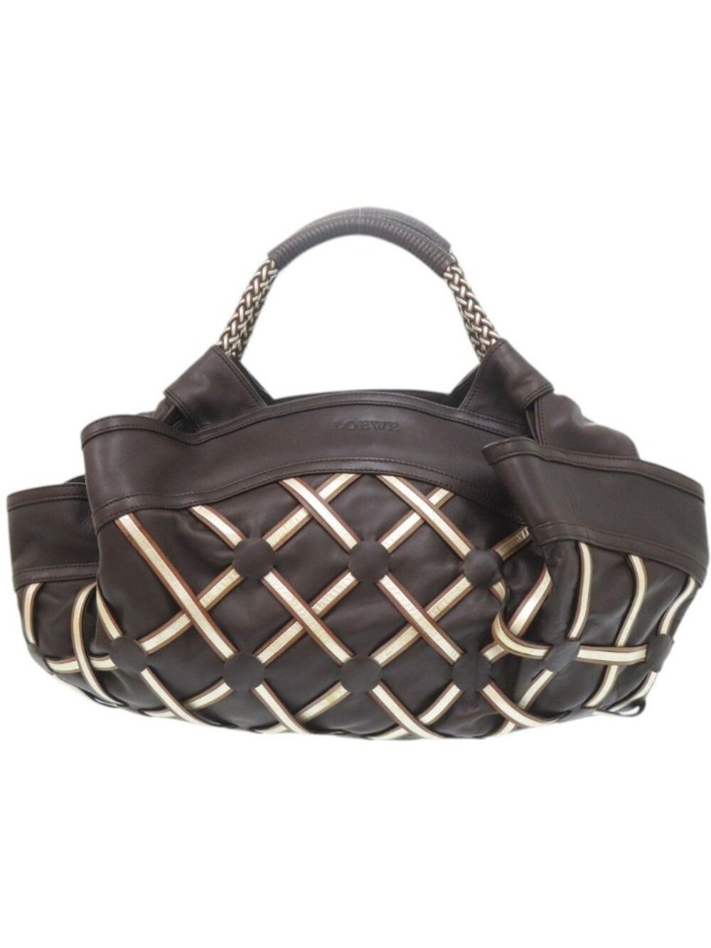 Loewe Nappa Aire Intrecciato Leather Brown Handbag